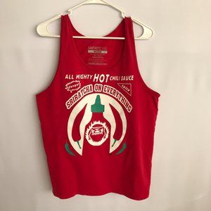 Vintage Distressed Red Sriracha Hot Sauce Tank Top Sz M